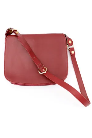 1970s Le Must de Cartier Vintage Bordeaux Leather Shoulder Bag