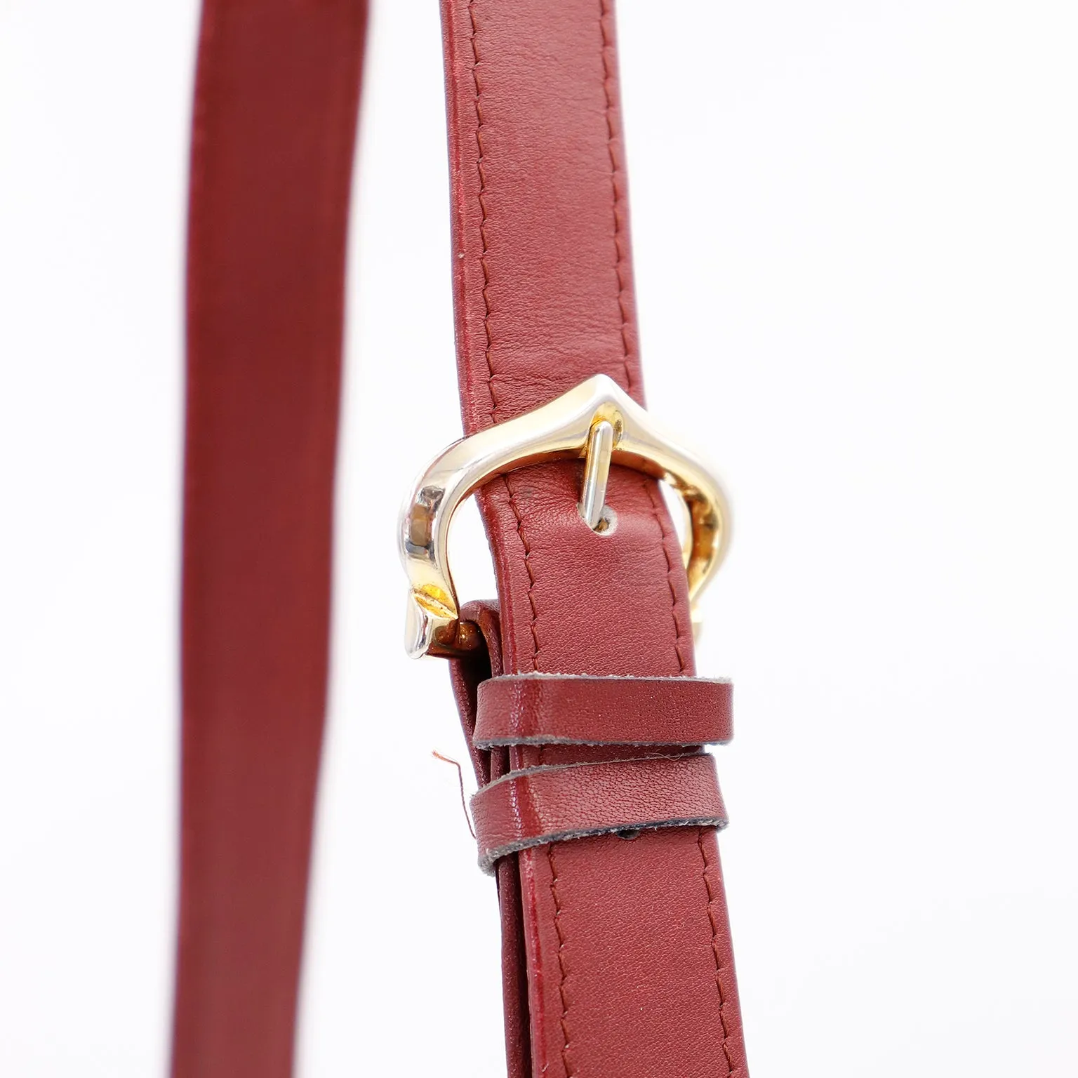 1970s Le Must de Cartier Vintage Bordeaux Leather Shoulder Bag