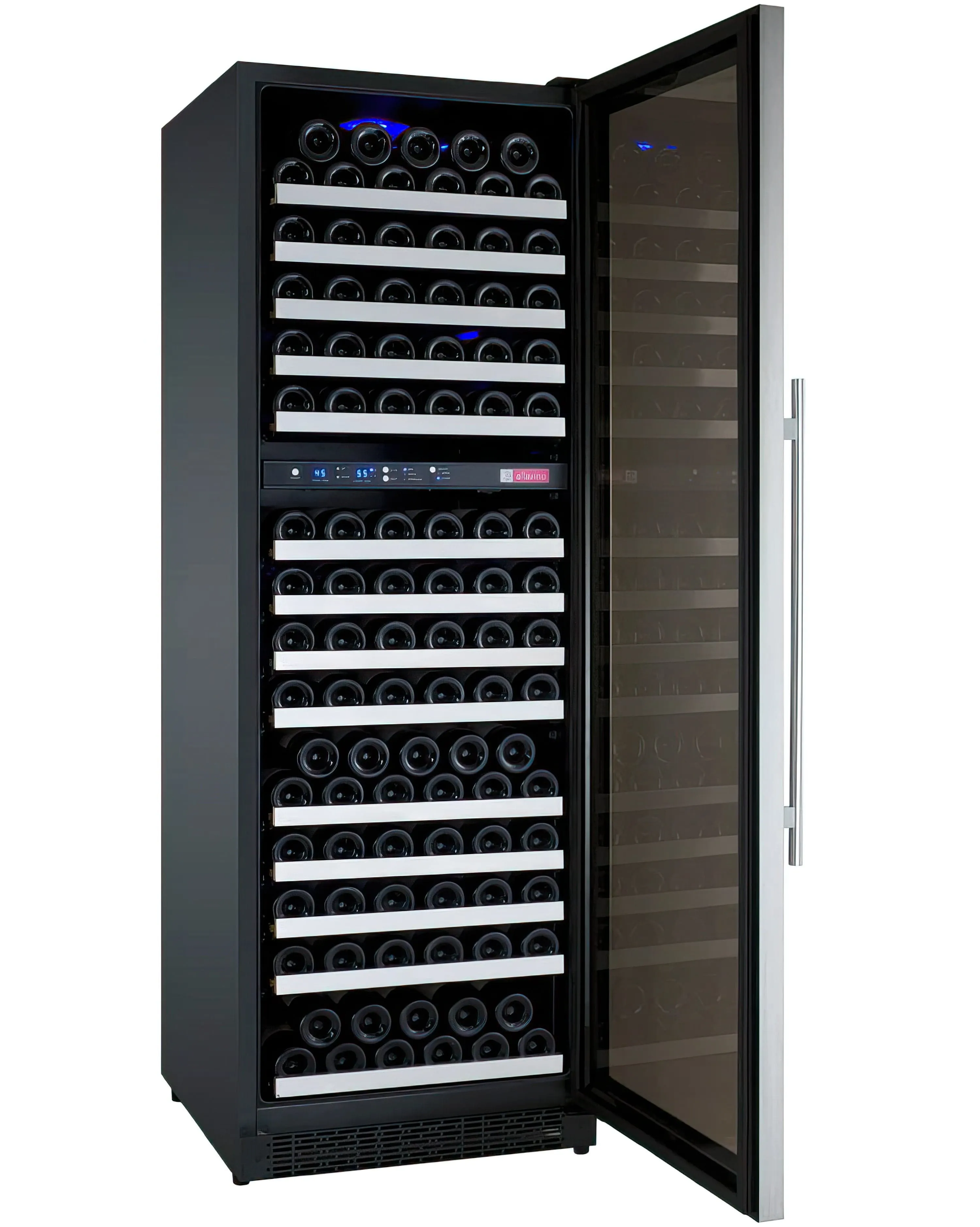 24" Wide FlexCount II Tru-Vino 172 Bottle Dual Zone Stainless Steel Right Hinge Wine Refrigerator