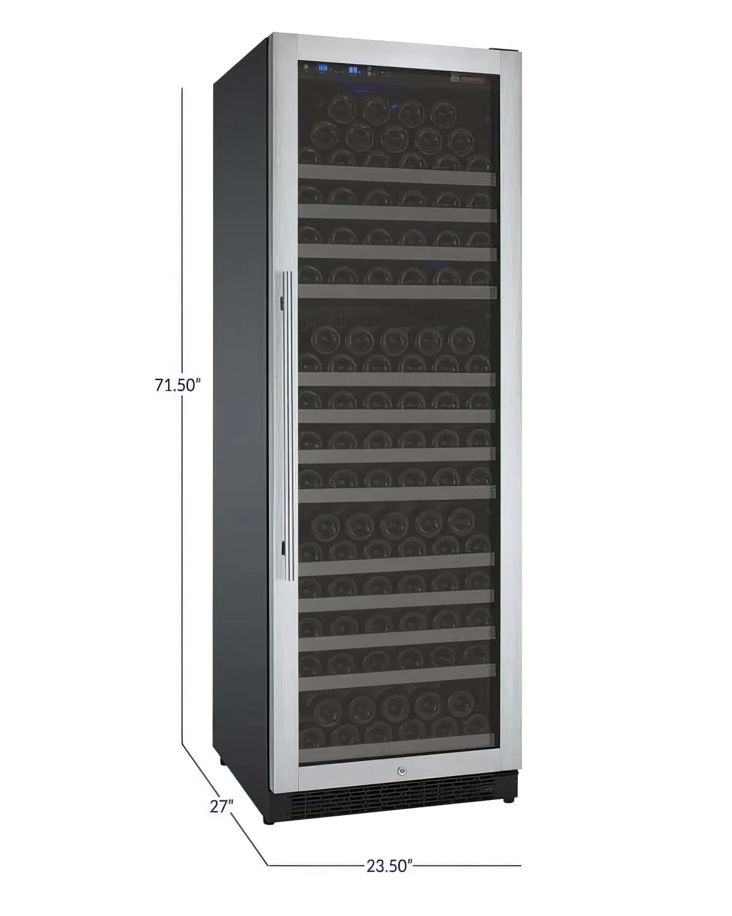 24" Wide FlexCount II Tru-Vino 177 Bottle Single Zone Stainless Steel Right Hinge Wine Refrigerator