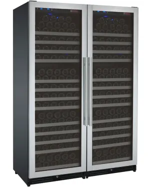 47" Wide FlexCount II Tru-Vino 354 Bottle Dual Zone Stainless Steel Side-by-Side Wine Refrigerator