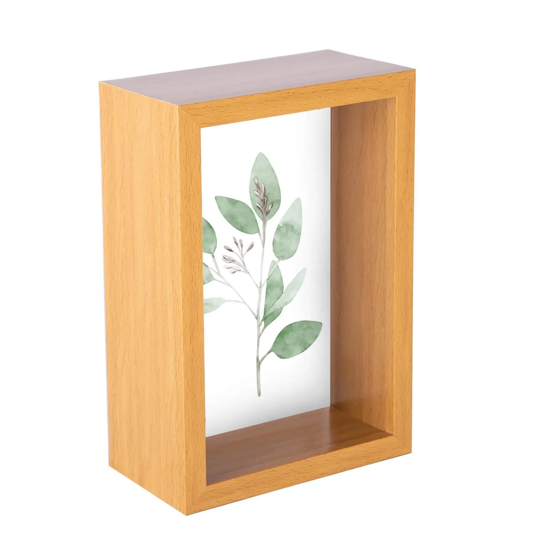 4" x 6" Medium Wood 3D Deep Box Photo Frame - by Nicola Spring