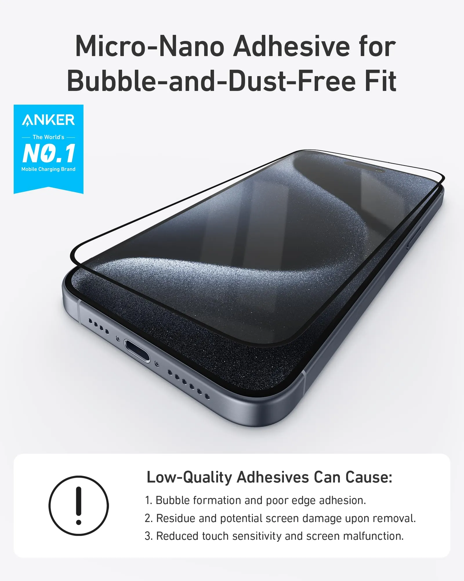 Anker Easy Fit Screen Protector  Kit  (HD, 2-Pack)