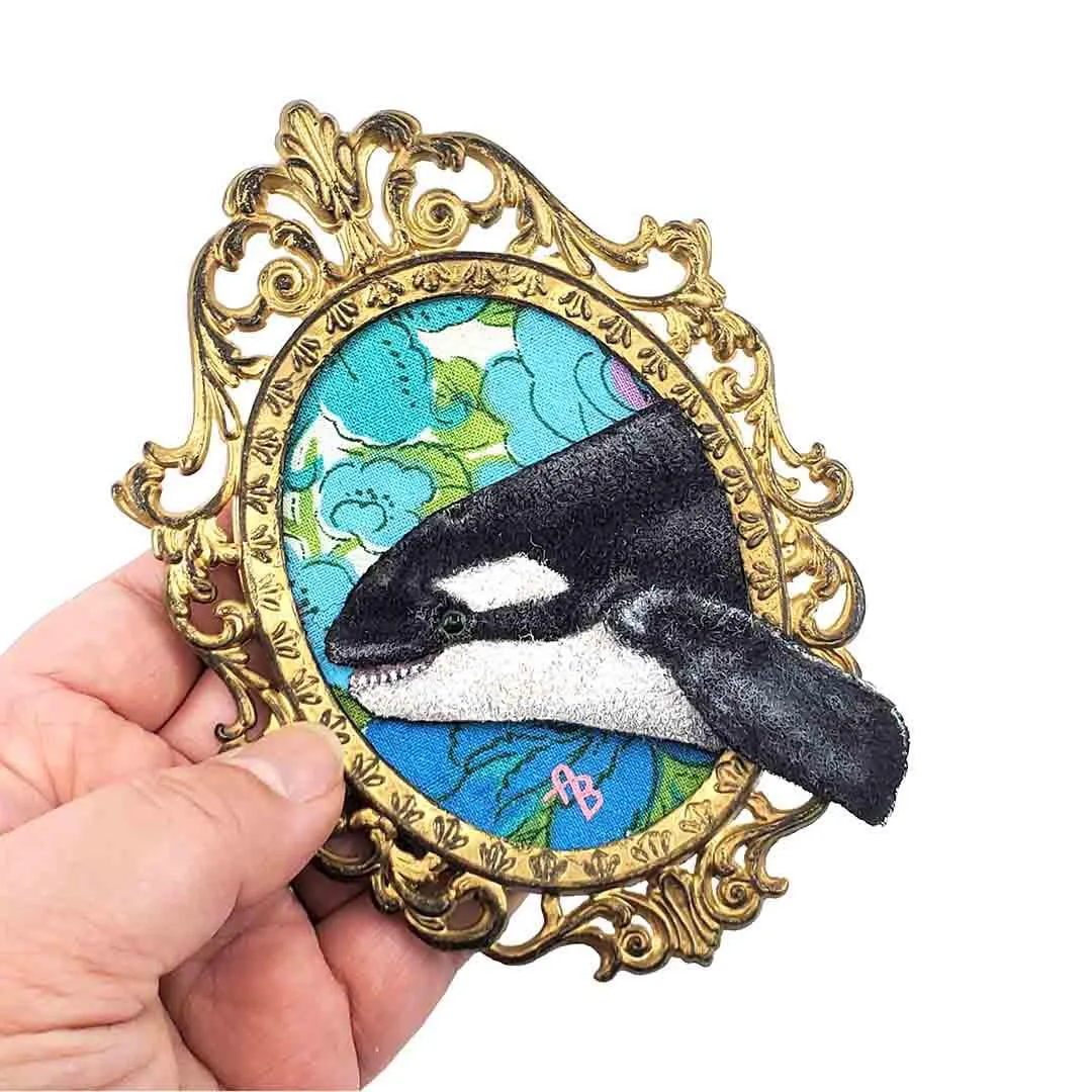 Applique Art - 3.75 x 5.5 - Killer Whale by Alise Giddens of Chubby Bunny