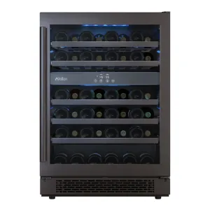 Avallon AWC241DBLSS 24" Wide 45 Bottle Capacity Dual Zone Wine Cooler in Black Stainless Steel