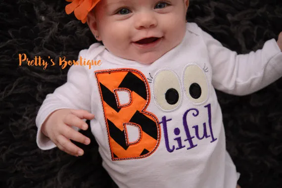 Baby Girl Halloween bodysuit/Shirt -- Bootiful Halloween Outfit -- Baby shower gift -- Halloween girls outfit -- Ghost -- Halloween t shirt