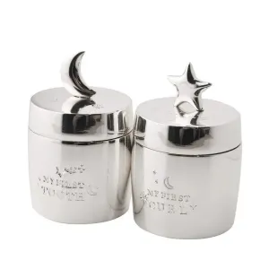 Bambino Silver Tooth and Curl Keepsake Boxes - Star and Moon