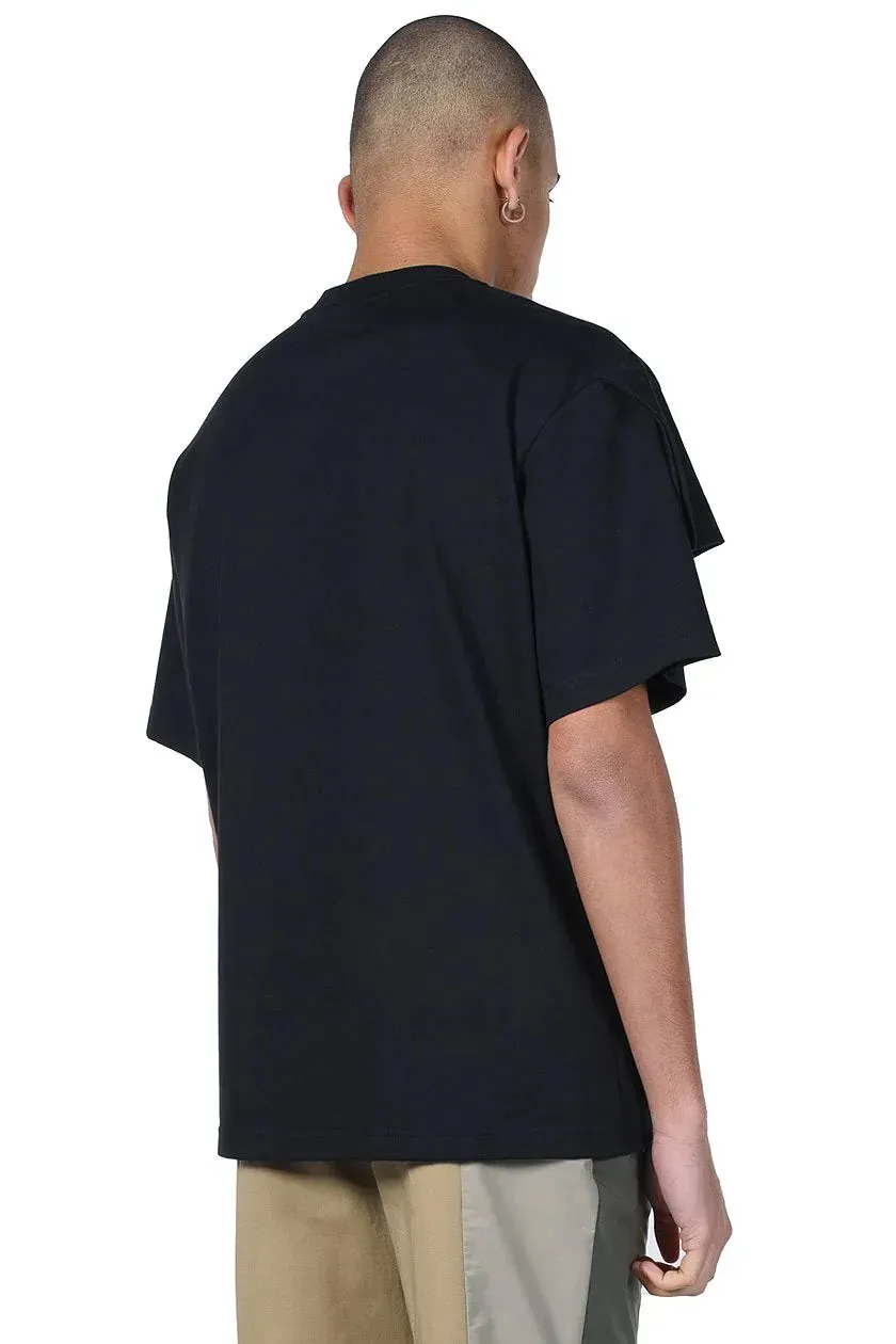 Black Double Crew Neck T-Shirt