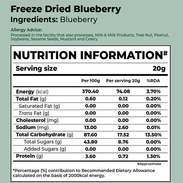 Bonvie Freeze Dried Blueberries - 20 grams