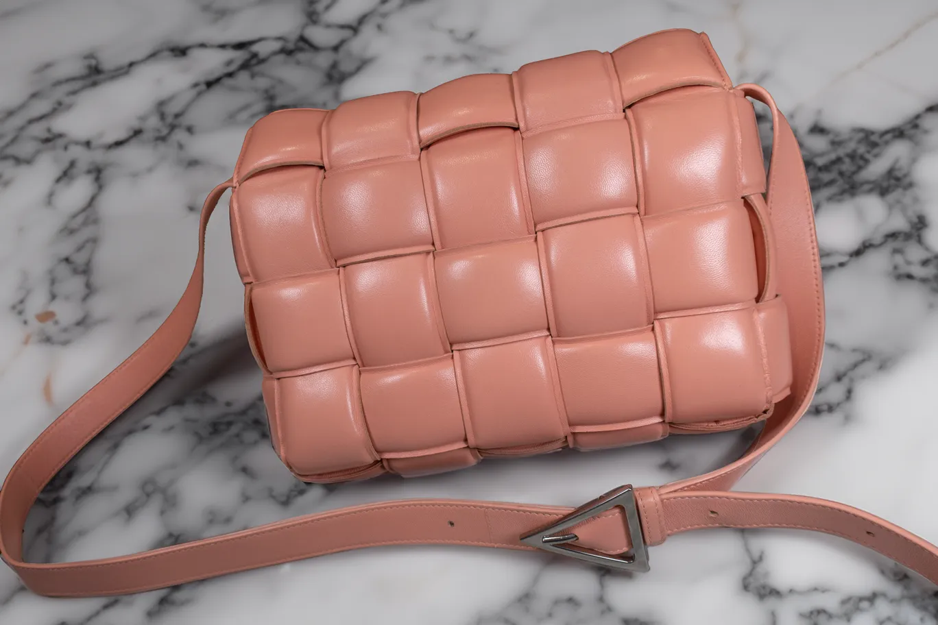 Bottega Veneta Peach Padded Cassette Shoulder Bag