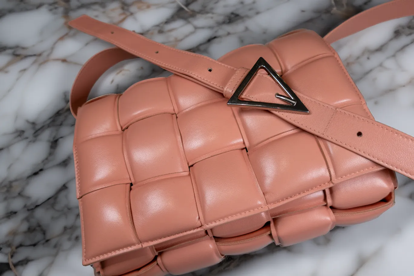 Bottega Veneta Peach Padded Cassette Shoulder Bag