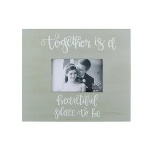 Bridal Wooden Picture Frame- "Together Is a Beautiful Place"