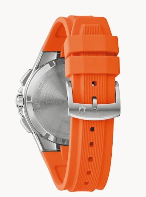 Bulova Men's 'Maquina' by Marc Anthony Blue Face & Orange Band Watch (I8221)