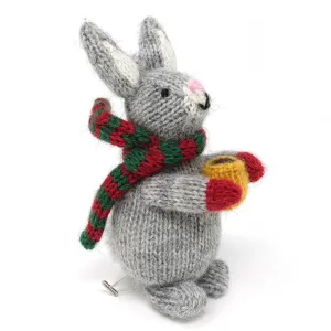 Bunny with Cocoa Handmade in Peru Knit Ornament