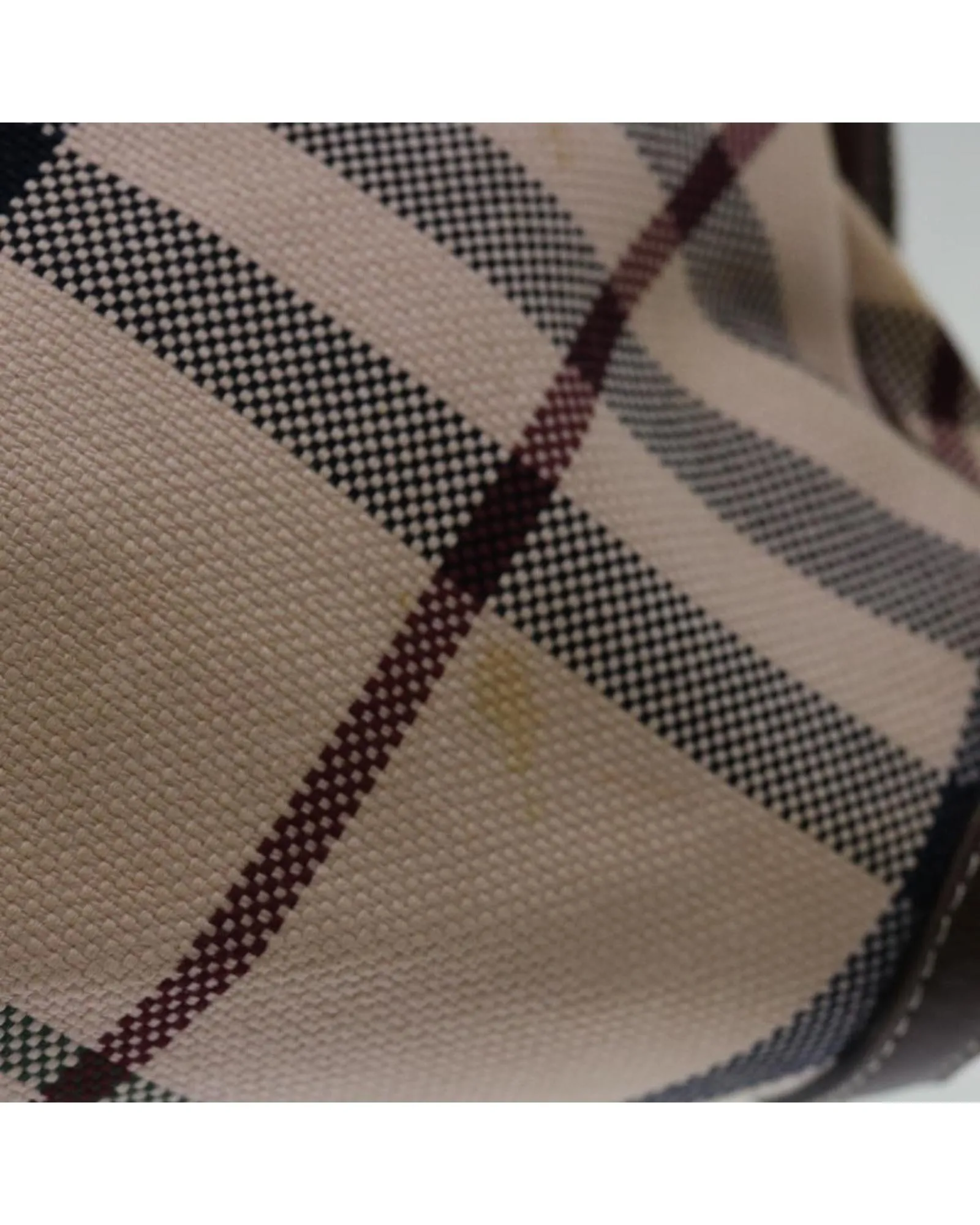 Checkered Canvas Hand Bag in Beige by Luxury Designer