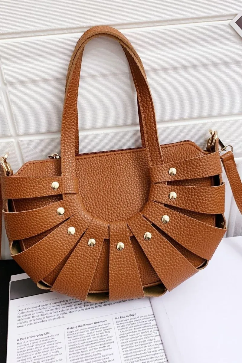 Cognac Heather Leather Handbag