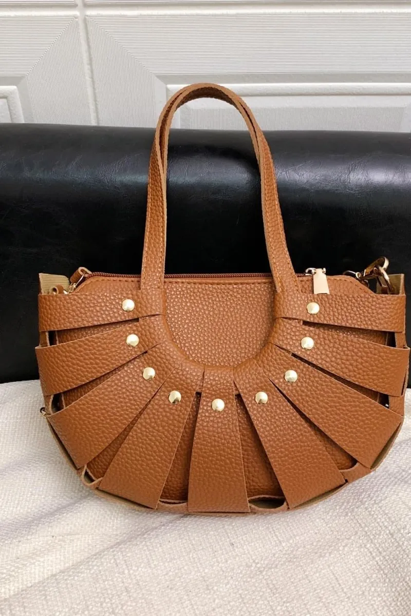 Cognac Heather Leather Handbag