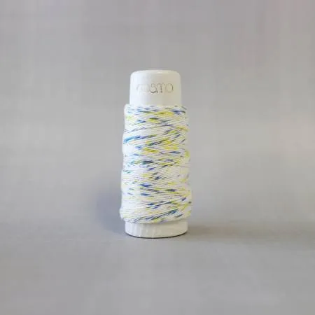 Cosmo Hidamari Sashiko Solid Thread 30 Meters Shaved Ice Blue Yellow # 88-105