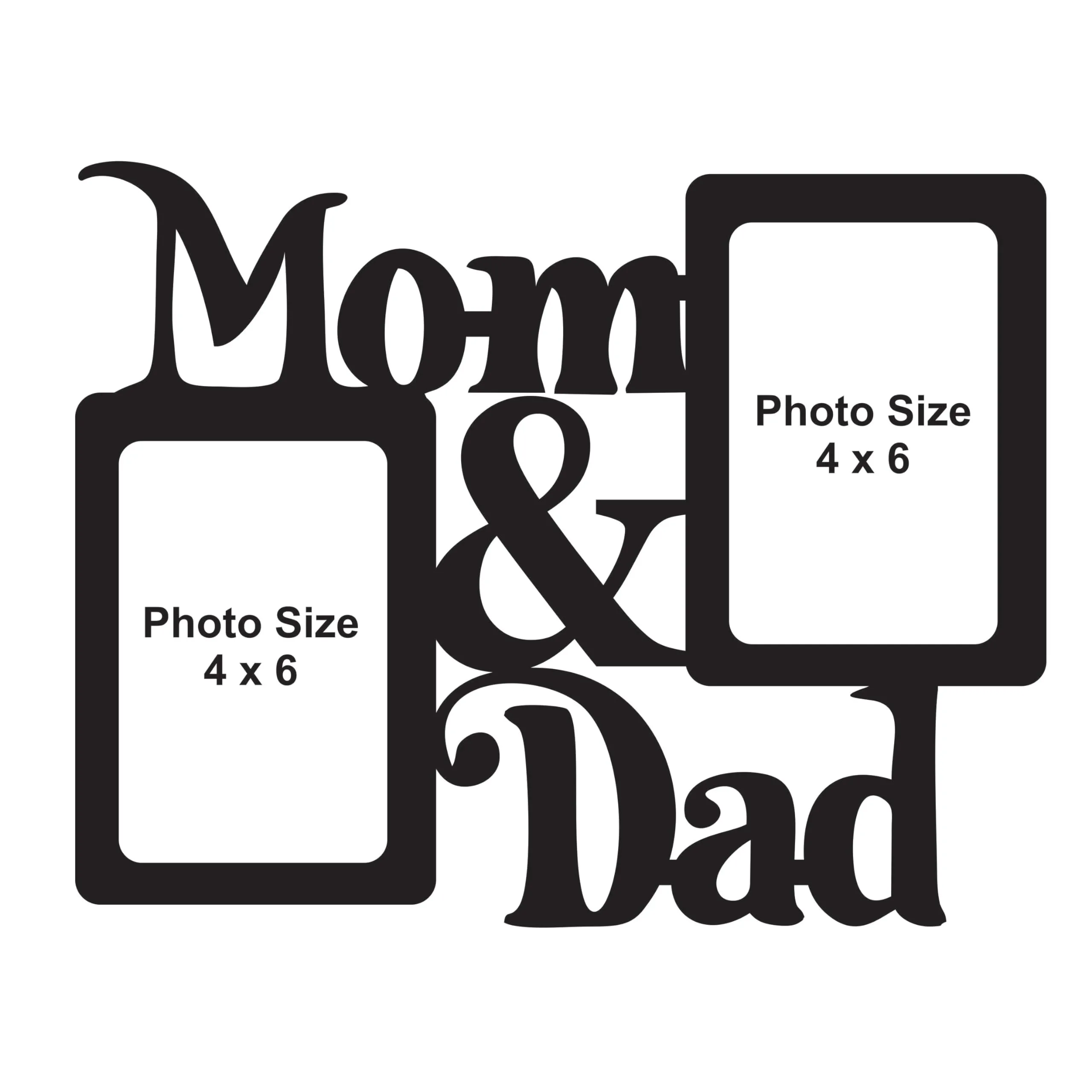 Creative Arts n Frames Set of 2 Family Mom Dad Photo Frames Collage || Jointless One piece Premium Wooden Picture Photo Frame || Photo Size : 4"x 6" each || (Family) (Mom Dad 11x11 inch Picture Frame Collage)