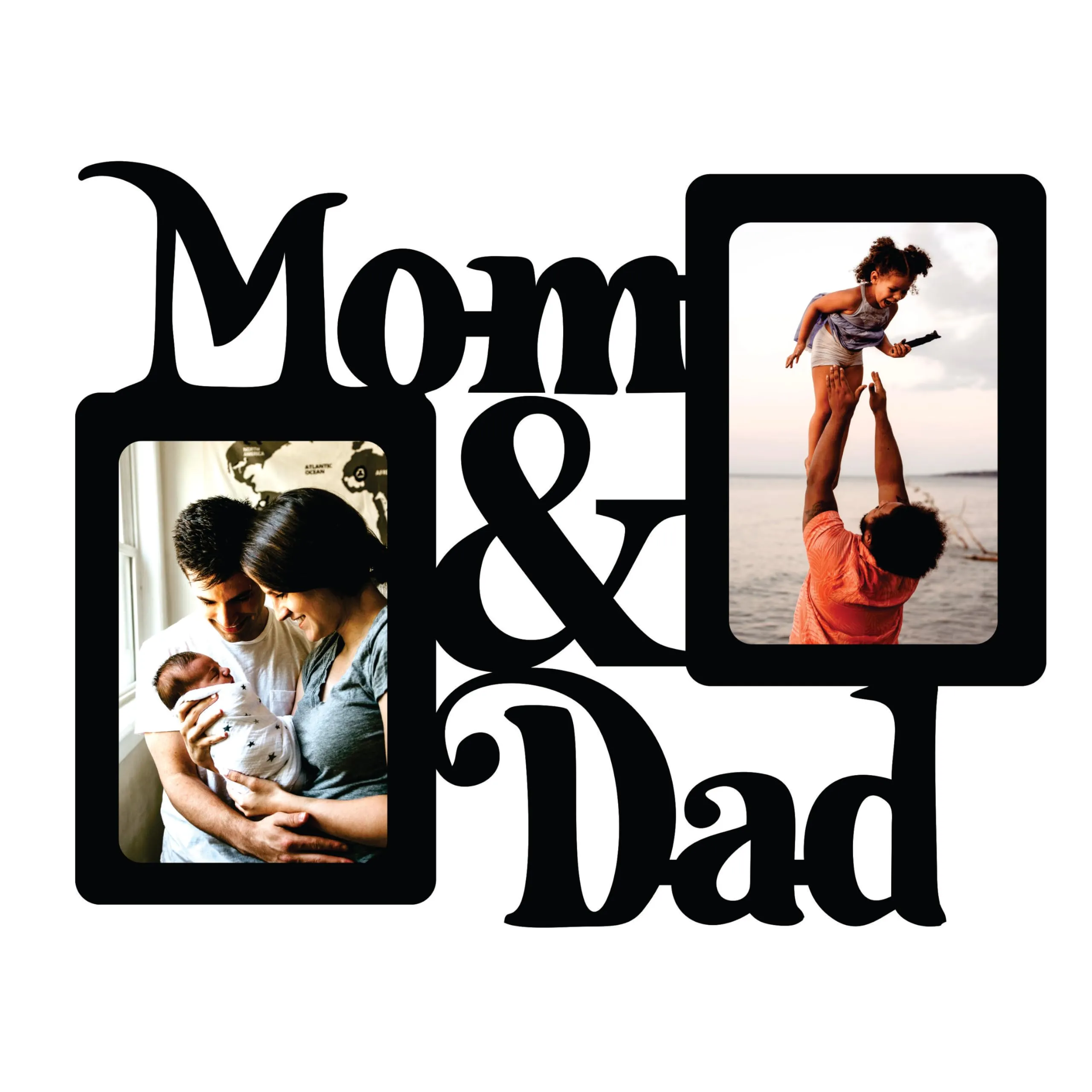 Creative Arts n Frames Set of 2 Family Mom Dad Photo Frames Collage || Jointless One piece Premium Wooden Picture Photo Frame || Photo Size : 4"x 6" each || (Family) (Mom Dad 11x11 inch Picture Frame Collage)