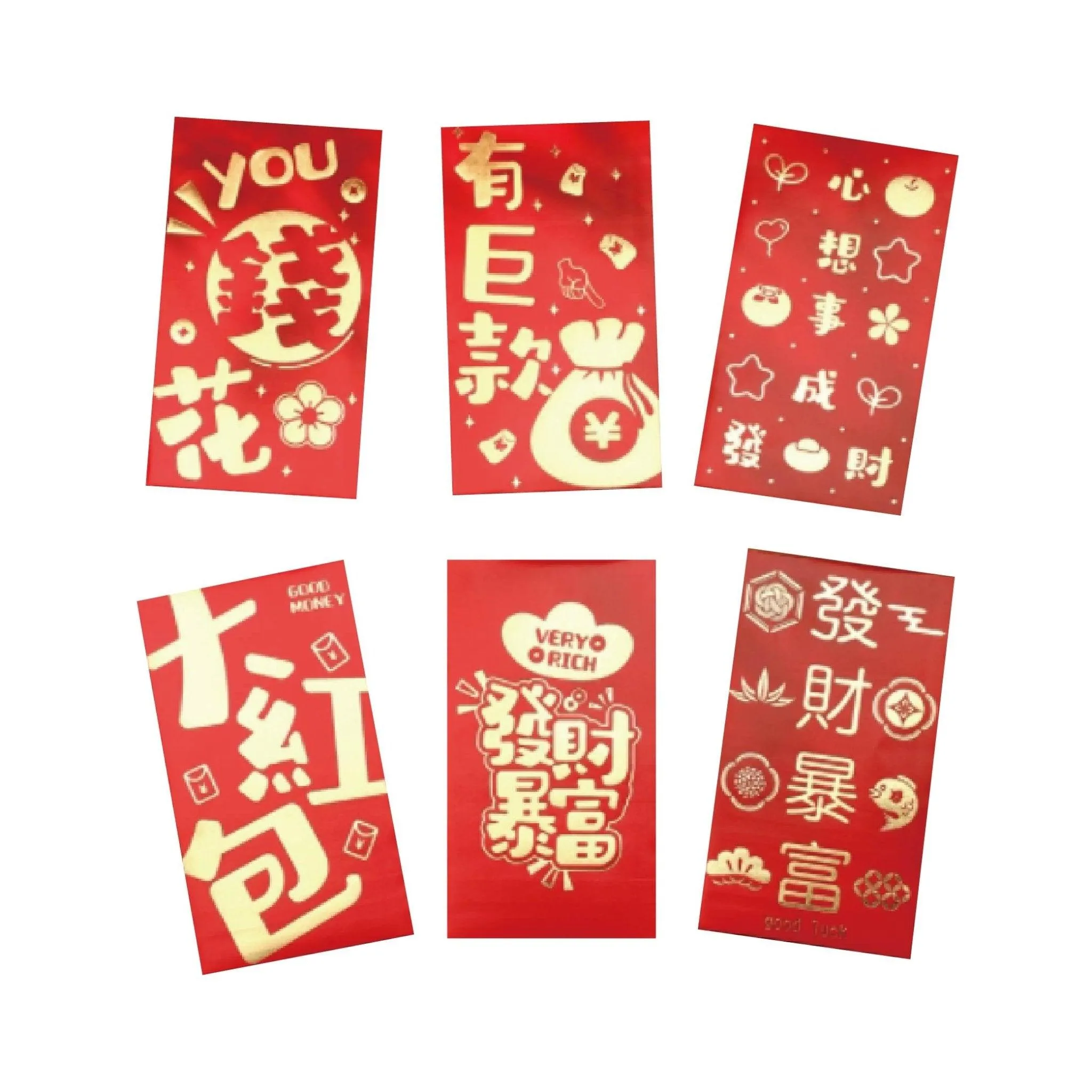 Creative Red Packet New Year Red Packet New Year Red Packet Lucky Money 6pcs NP-090027