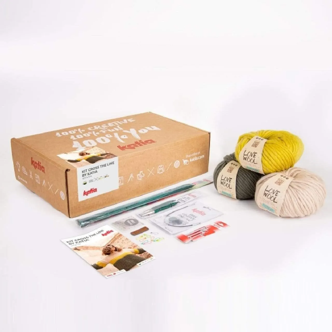 Cross The Line Sweater knitting kit by Katia