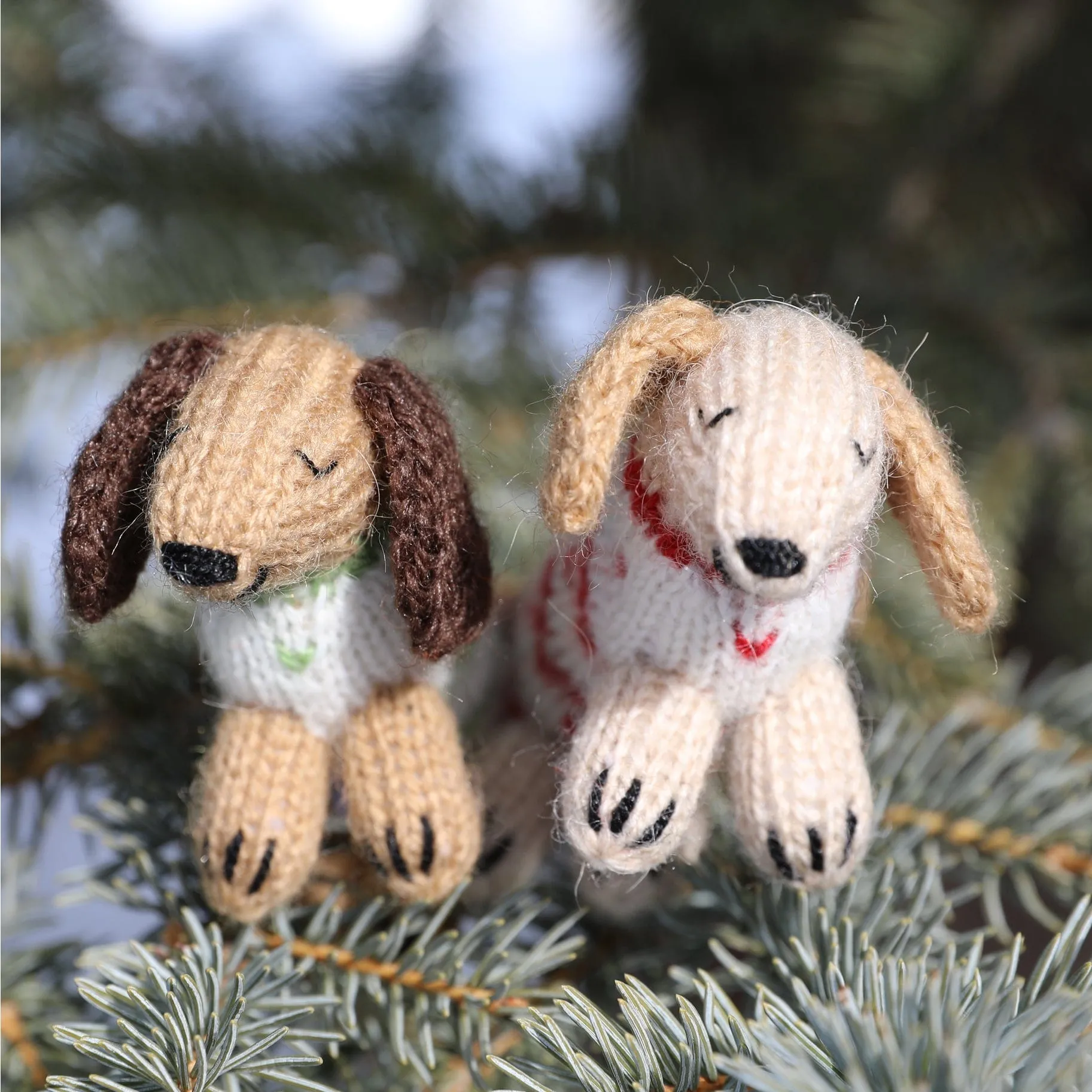 Dachshund in Holiday Sweater Knit Ornament-Handmade in Peru*