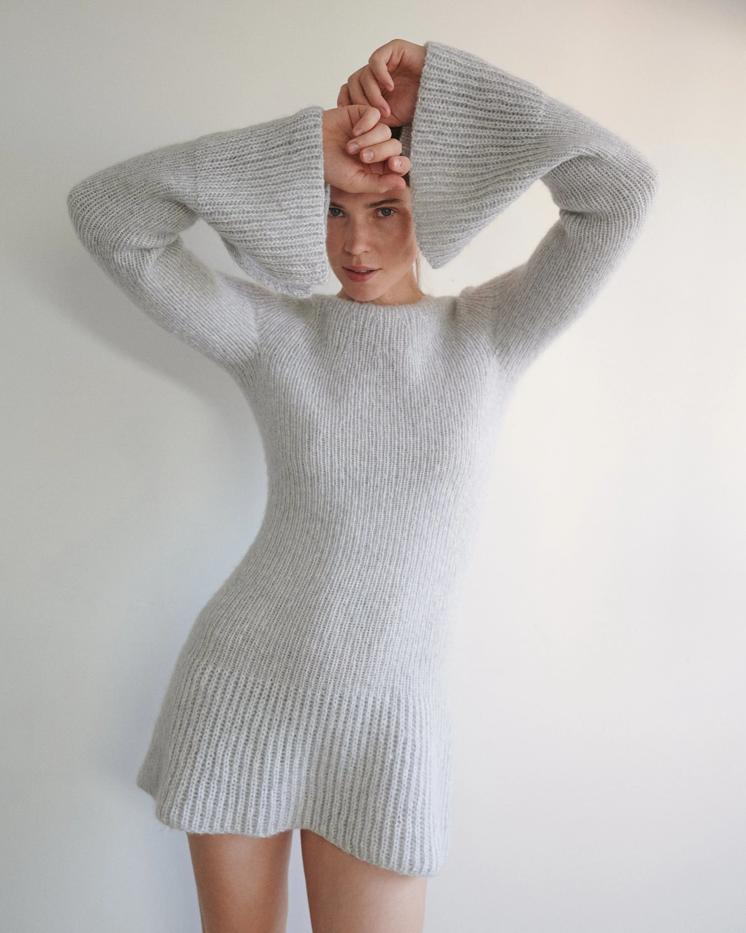 Eglė: Pebble Grey Wool Dress