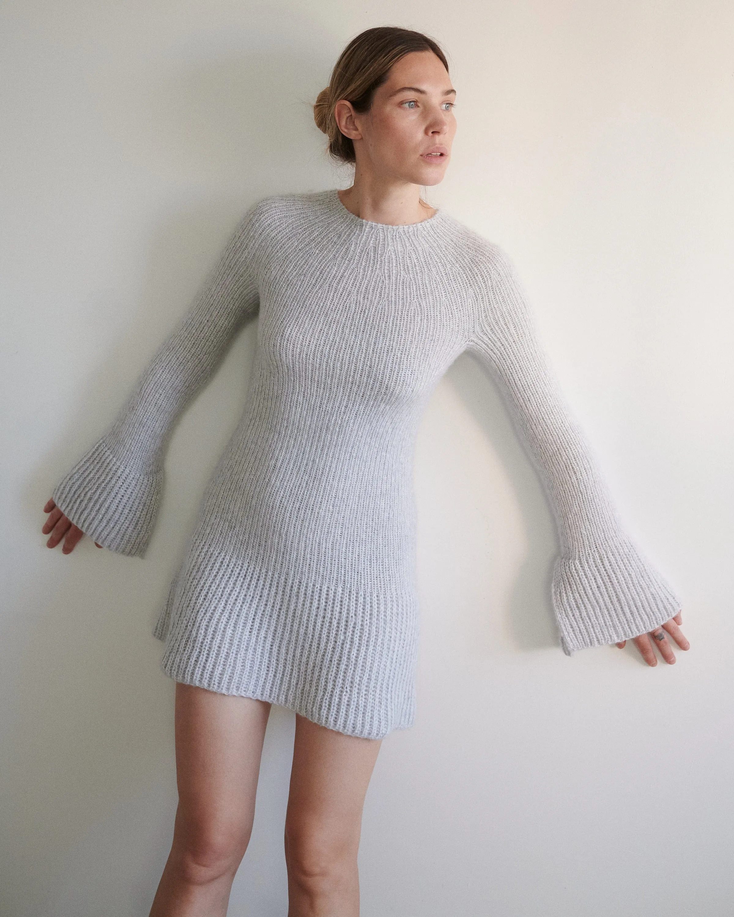 Eglė: Pebble Grey Wool Dress