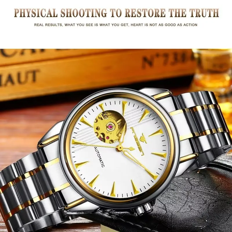 Elegant Real Belt Automatic Mechanical Watch