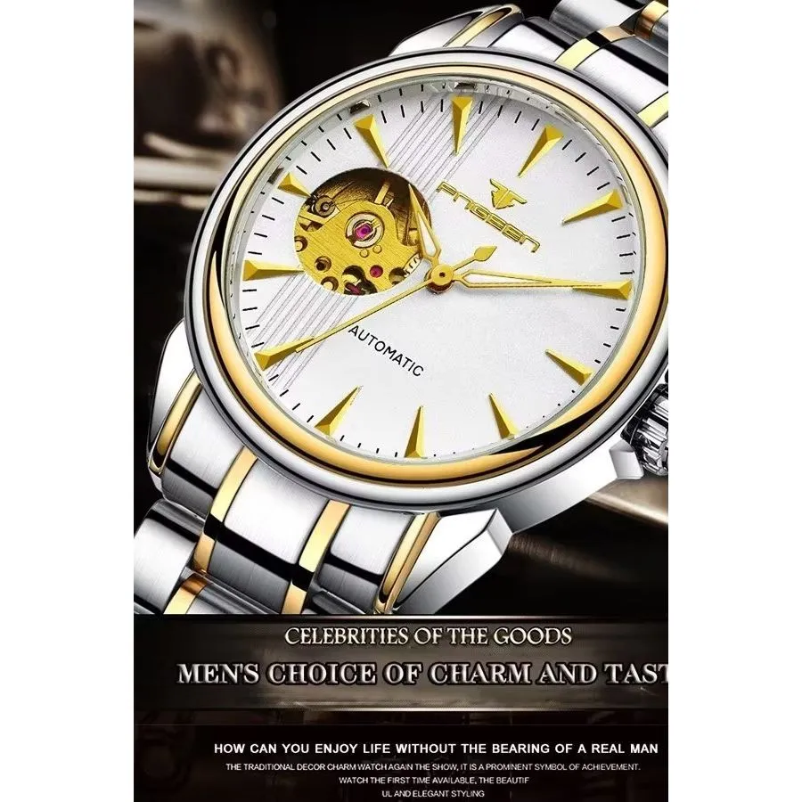 Elegant Real Belt Automatic Mechanical Watch