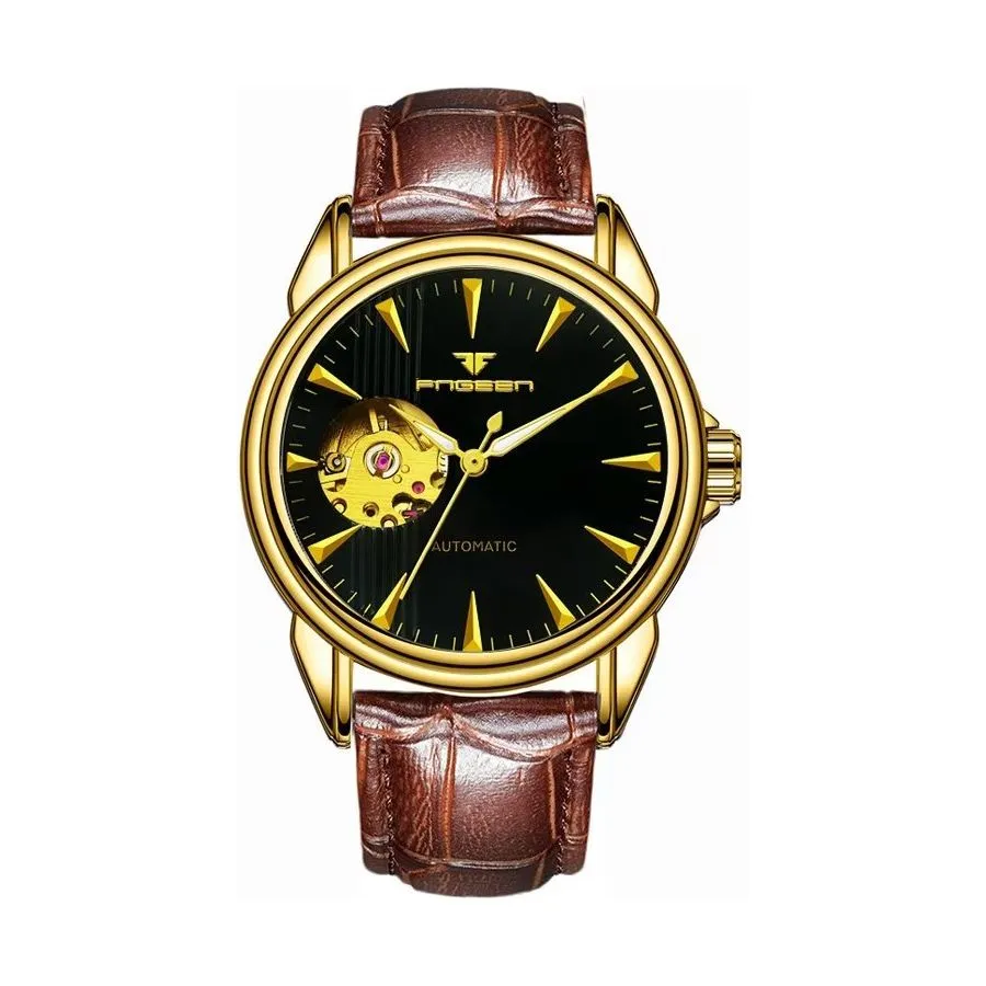 Elegant Real Belt Automatic Mechanical Watch