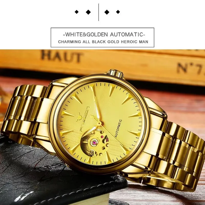 Elegant Real Belt Automatic Mechanical Watch