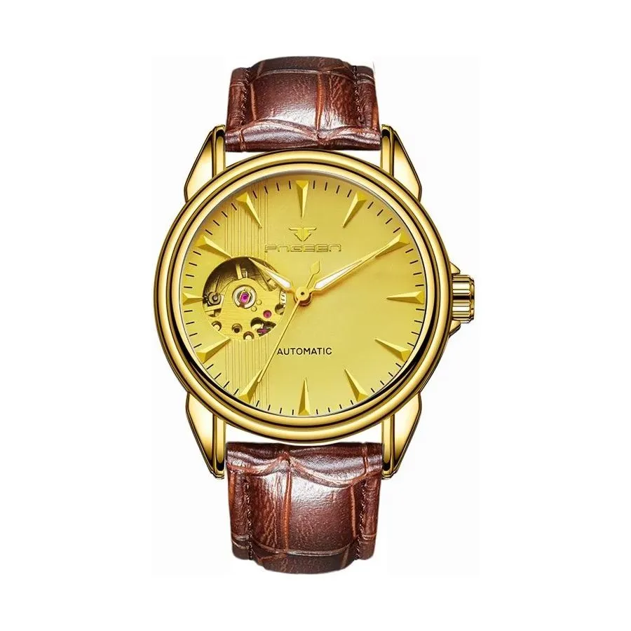 Elegant Real Belt Automatic Mechanical Watch