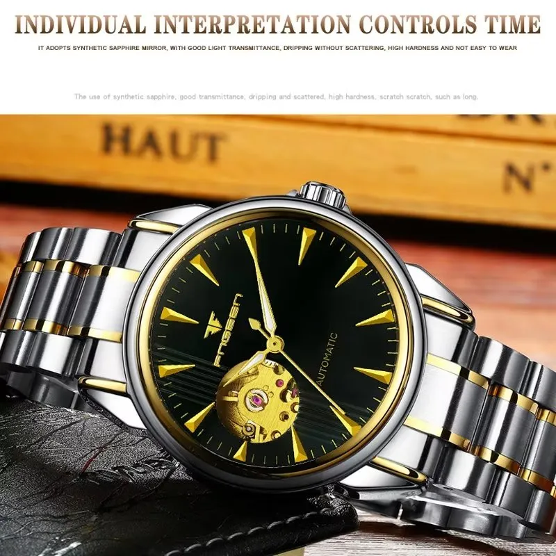 Elegant Real Belt Automatic Mechanical Watch