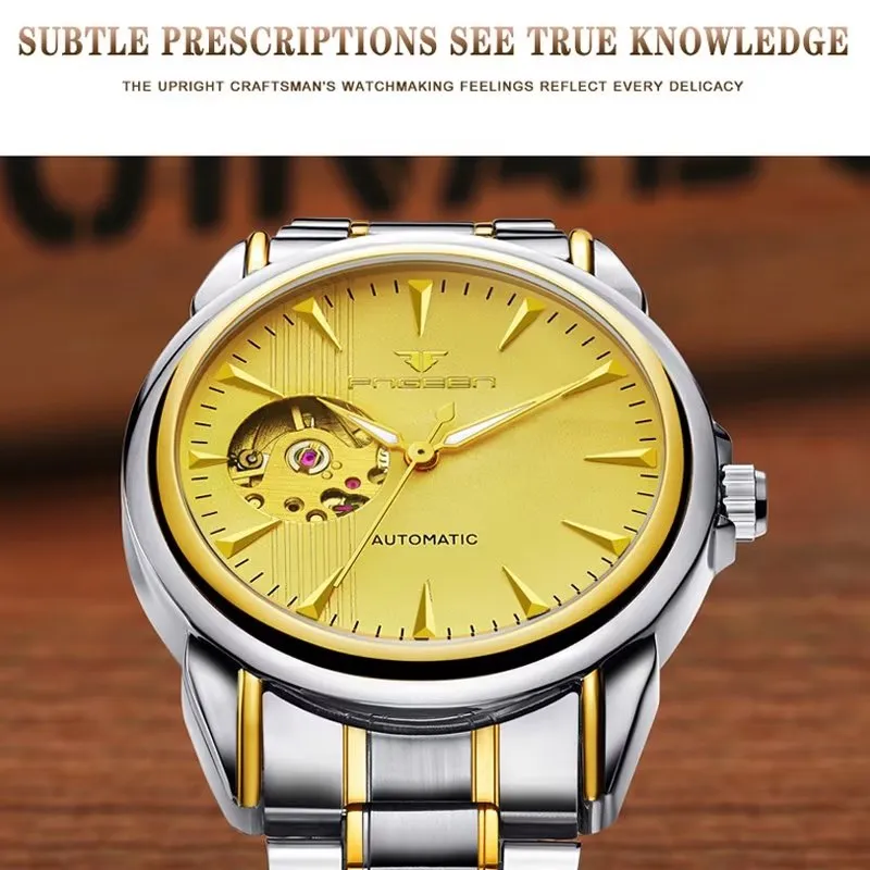 Elegant Real Belt Automatic Mechanical Watch