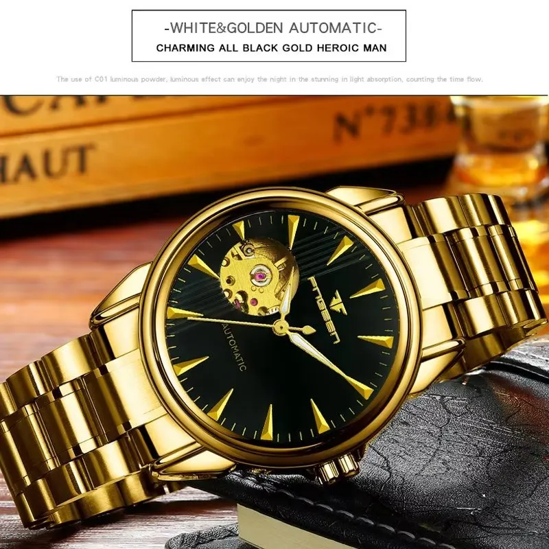 Elegant Real Belt Automatic Mechanical Watch