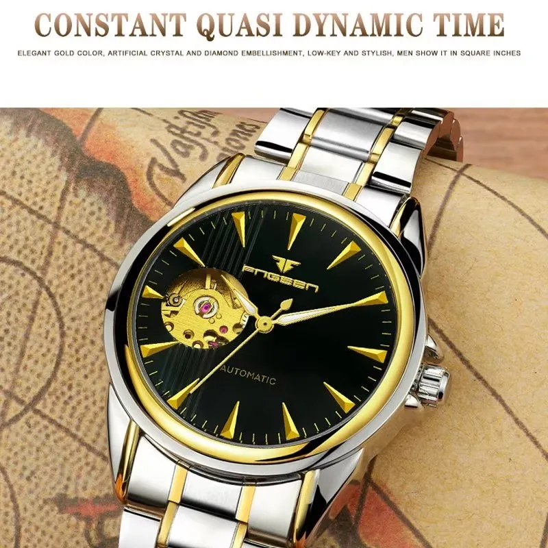 Elegant Real Belt Automatic Mechanical Watch