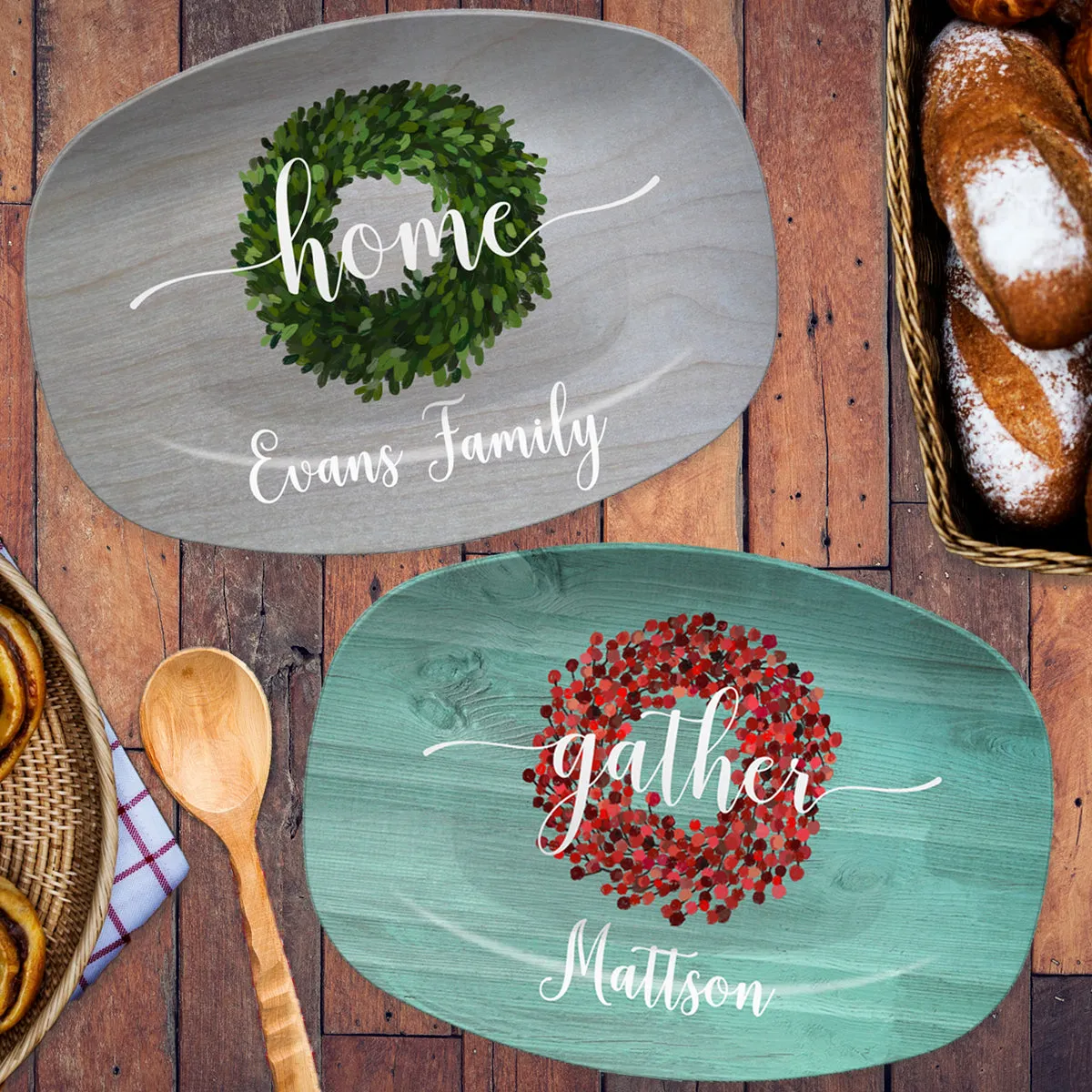 Gather - Blessed - Home - Joyful | Personalized Platter