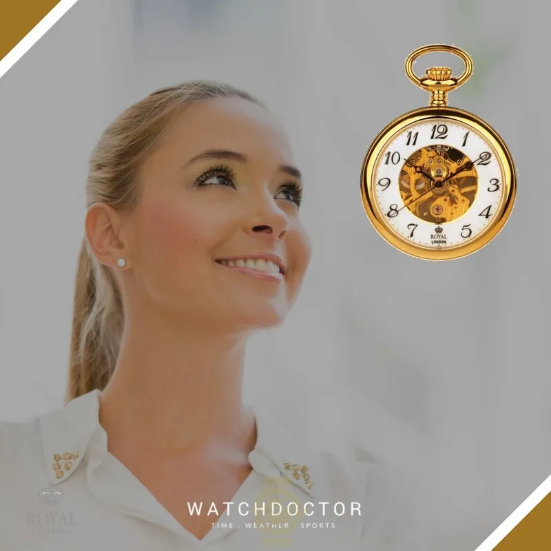 Gold Mechanical Pocket Watch for Men & Women – Classic Unisex Style