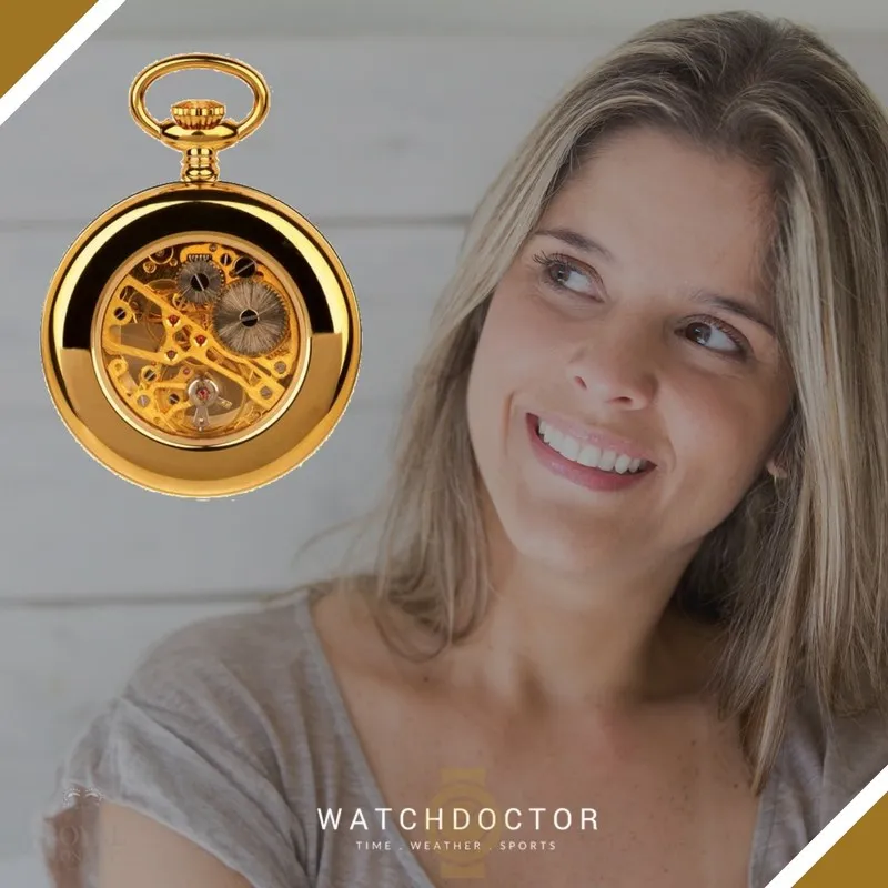 Gold Mechanical Pocket Watch for Men & Women – Classic Unisex Style