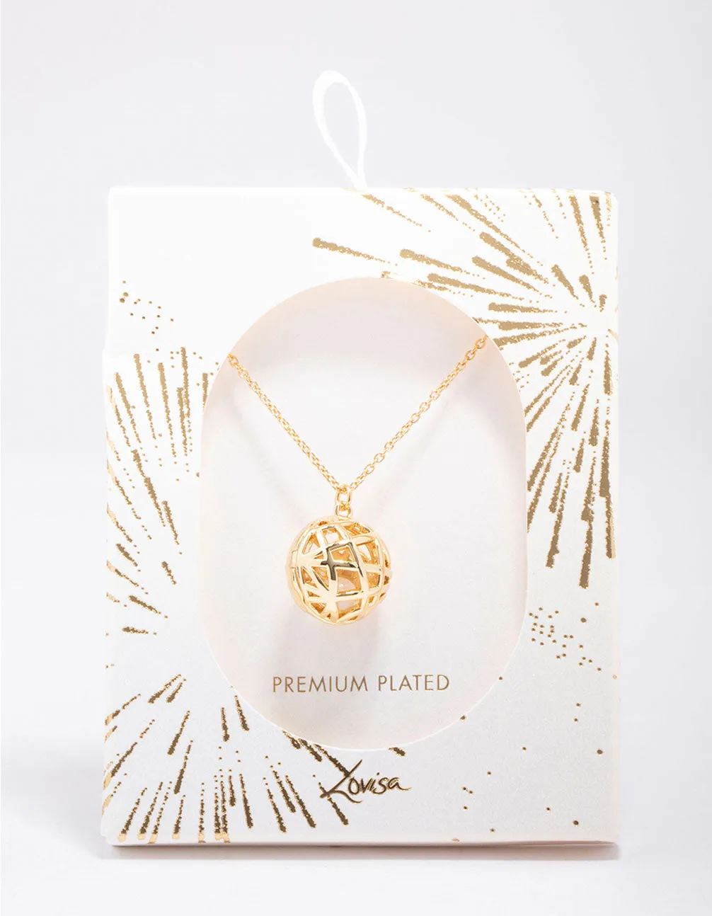 Gold Plated Sphere Pendant Necklace