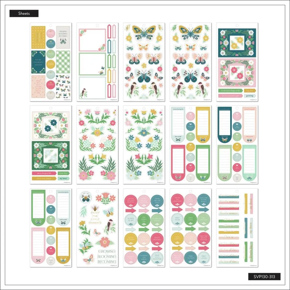 Happy Planner Memory Keeping sticker Value Pack 30/Sheets Butterflies And Blooms*