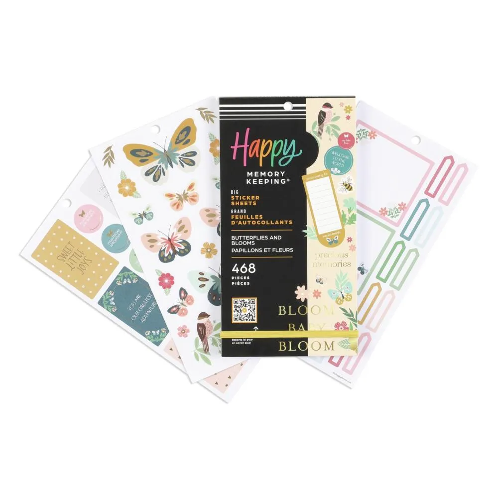 Happy Planner Memory Keeping sticker Value Pack 30/Sheets Butterflies And Blooms*