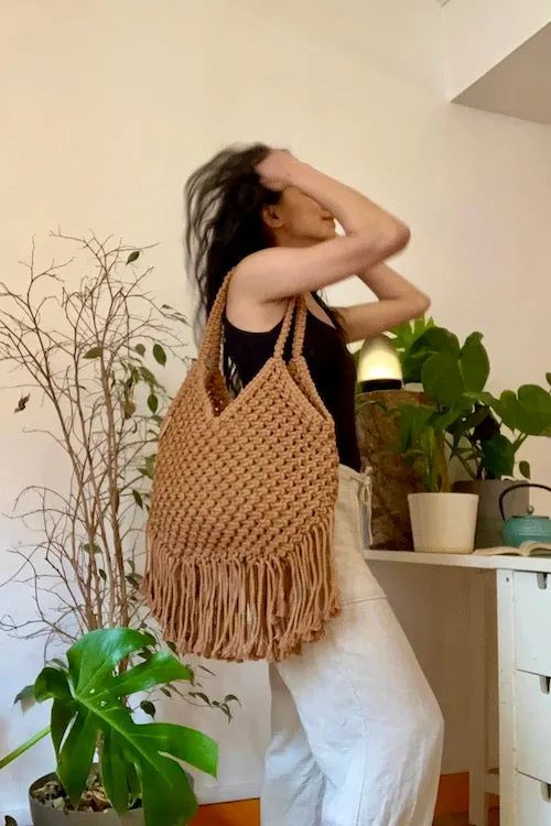 House Of Macrame "Nomadic Knots" Tote-Bag - Brown