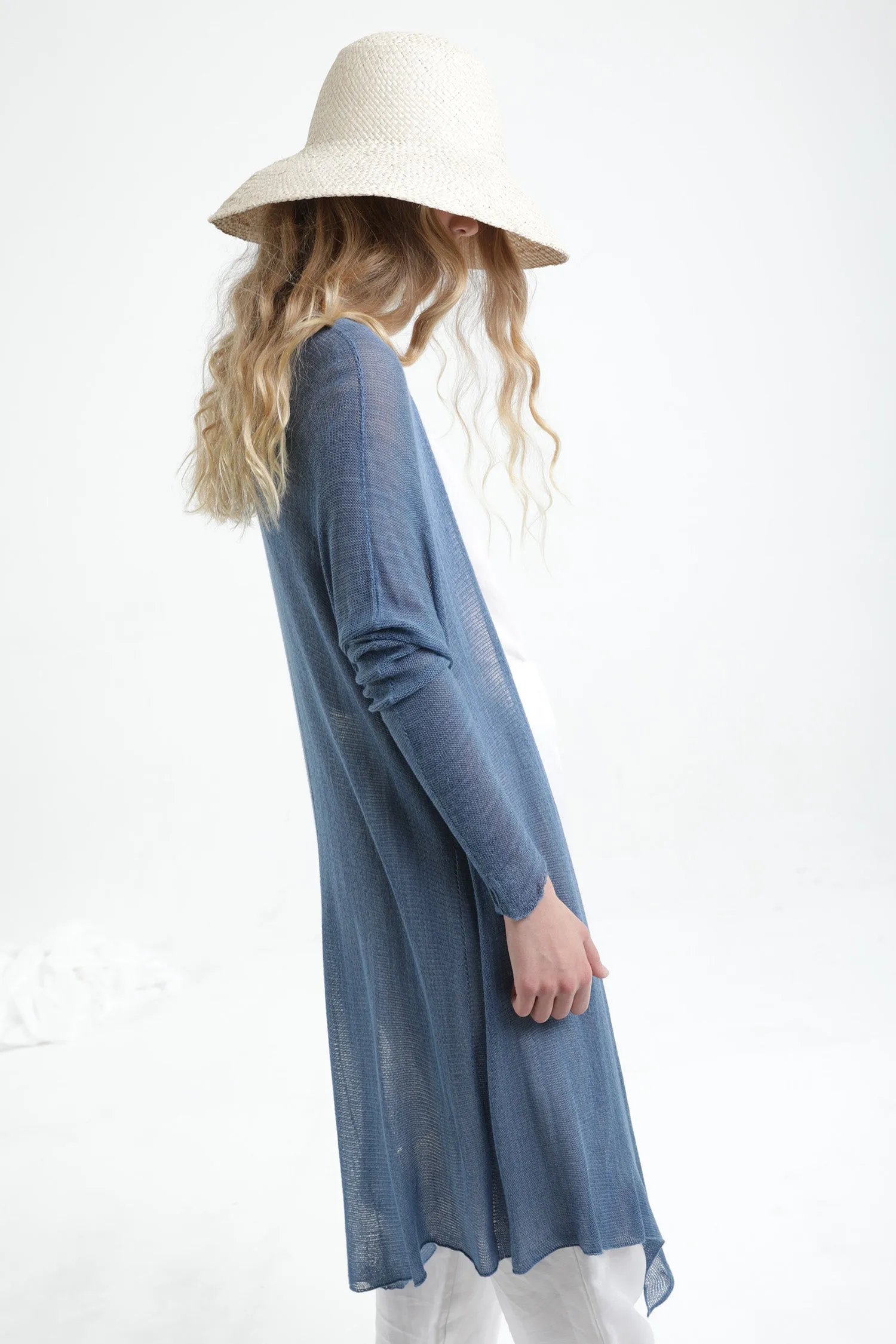 Jean Blue Long Bamboo Cardigan