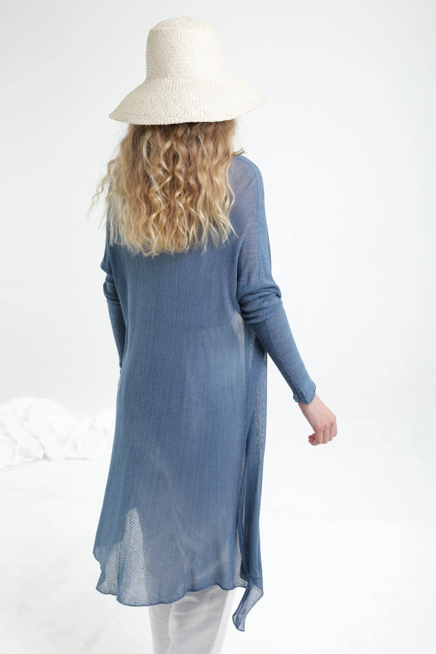 Jean Blue Long Bamboo Cardigan