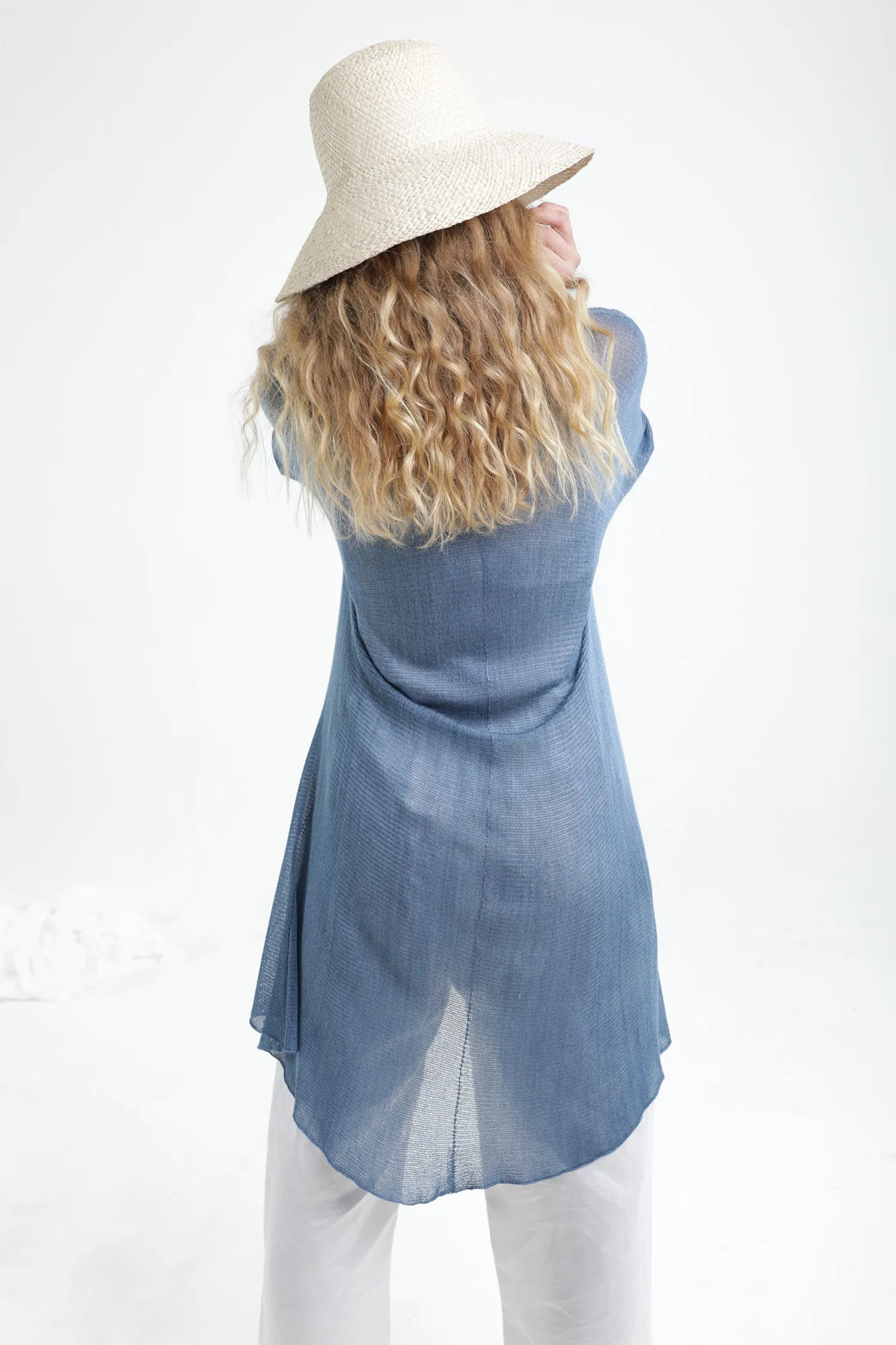 Jean Blue Long Bamboo Cardigan