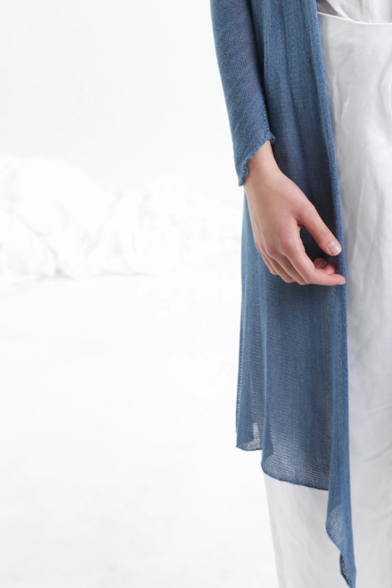 Jean Blue Long Bamboo Cardigan