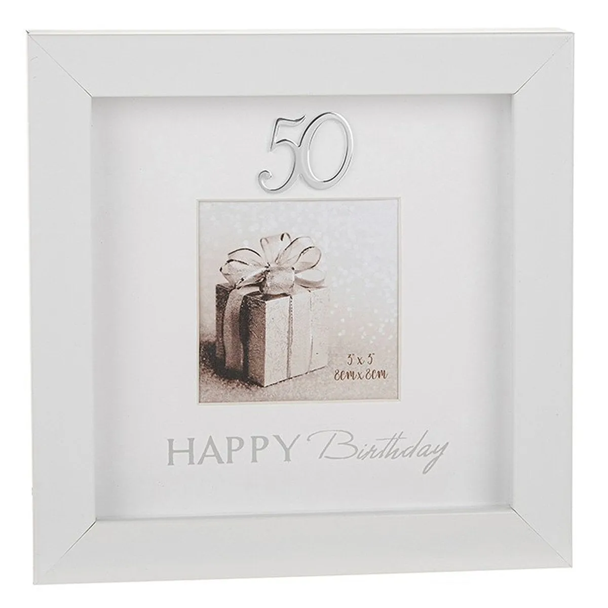 Joe Davies 3x3 White 50th Birthday Photo Frame